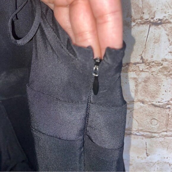 Amanda Uprichard Kiana Black Dress 100% Silk High Low Dress Size Small - Picture 6 of 7